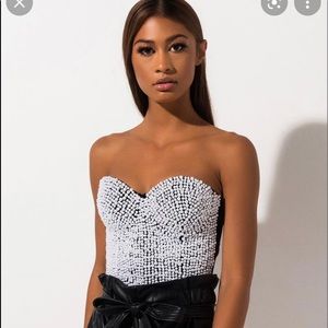 Pearl Embellished Bustier
